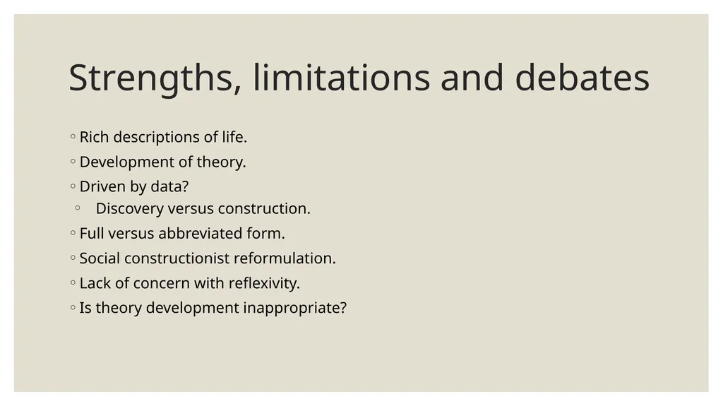 Qualitative Research Social constructionism - slide 21 of 49