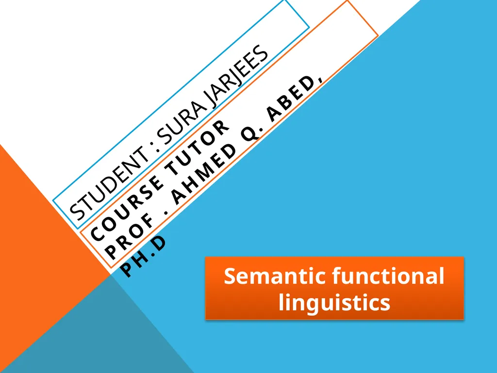 Student : Sura Jarjees course tutor Prof . Ahmed - slide 1 of 13
