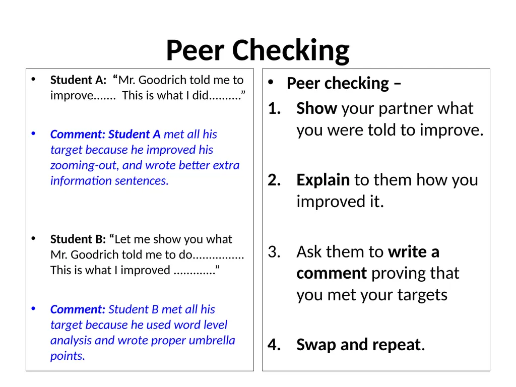 Dialogic marking A technique that: Ensures that - slide 2 of 2