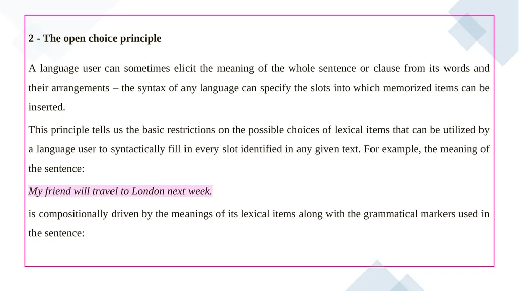 Semantic Principles Course tutor Prof. AHMED Q. - slide 5 of 16