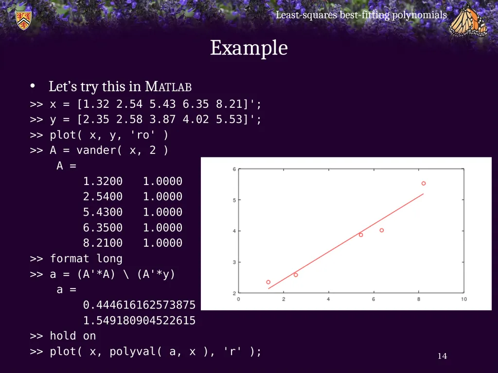 Least-squares best-fitting polynomials - slide 14 of 28
