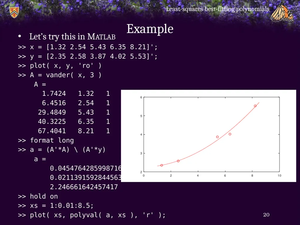 Least-squares best-fitting polynomials - slide 20 of 28