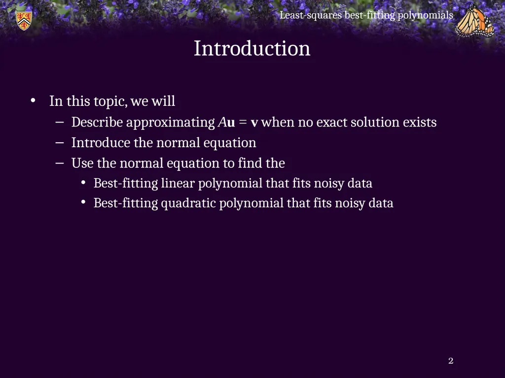 Least-squares best-fitting polynomials - slide 2 of 28