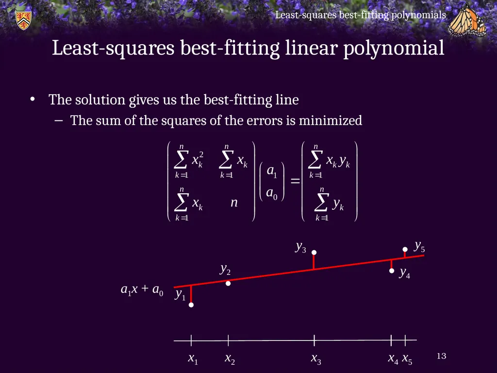 Least-squares best-fitting polynomials - slide 13 of 28