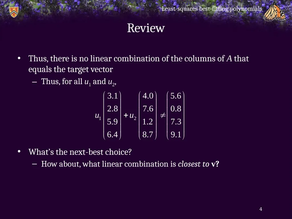 Least-squares best-fitting polynomials - slide 4 of 28