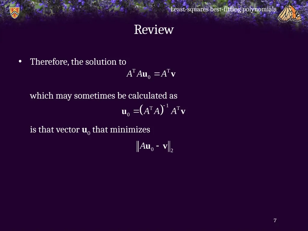 Least-squares best-fitting polynomials - slide 7 of 28