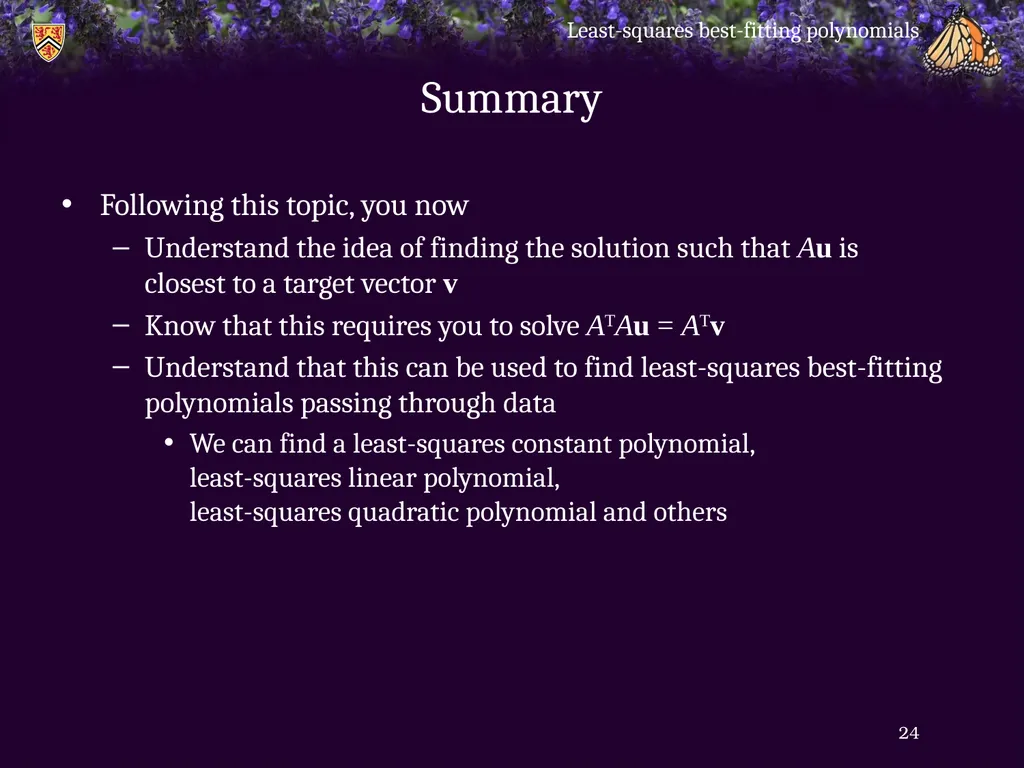 Least-squares best-fitting polynomials - slide 24 of 28
