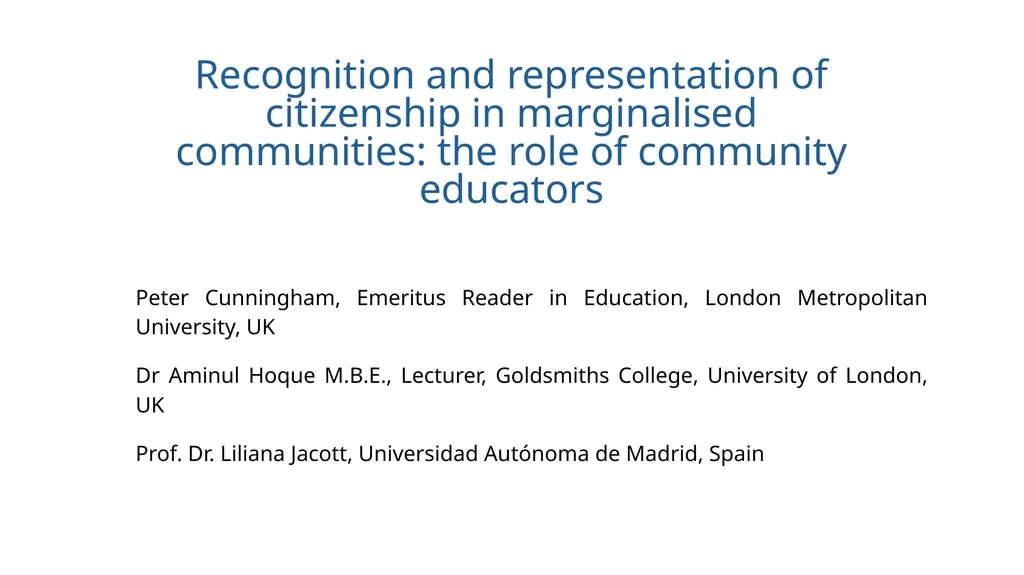 Recognition and representation of citizenship in - slide 1 of 10
