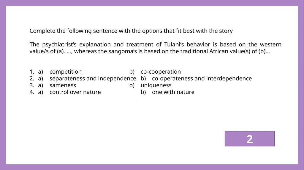 African Perspectives PYC2601 Which of the - slide 56 of 64