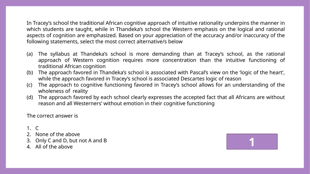 African Perspectives PYC2601 Which of the - slide 31 of 64