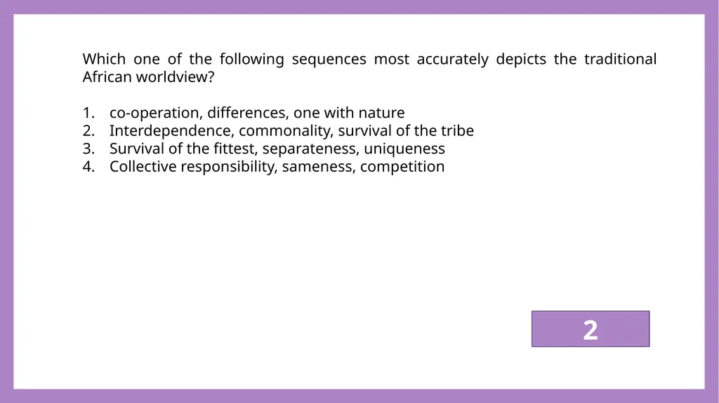 African Perspectives PYC2601 Which of the - slide 29 of 64