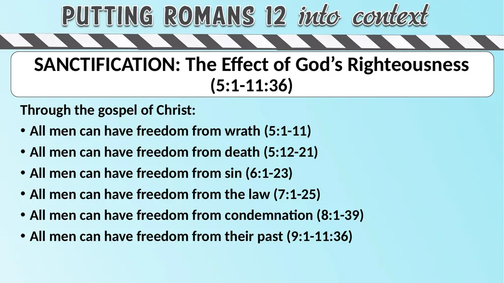 The Theme of the Book of Romans Is JUSTIFICATION - slide 5 of 6