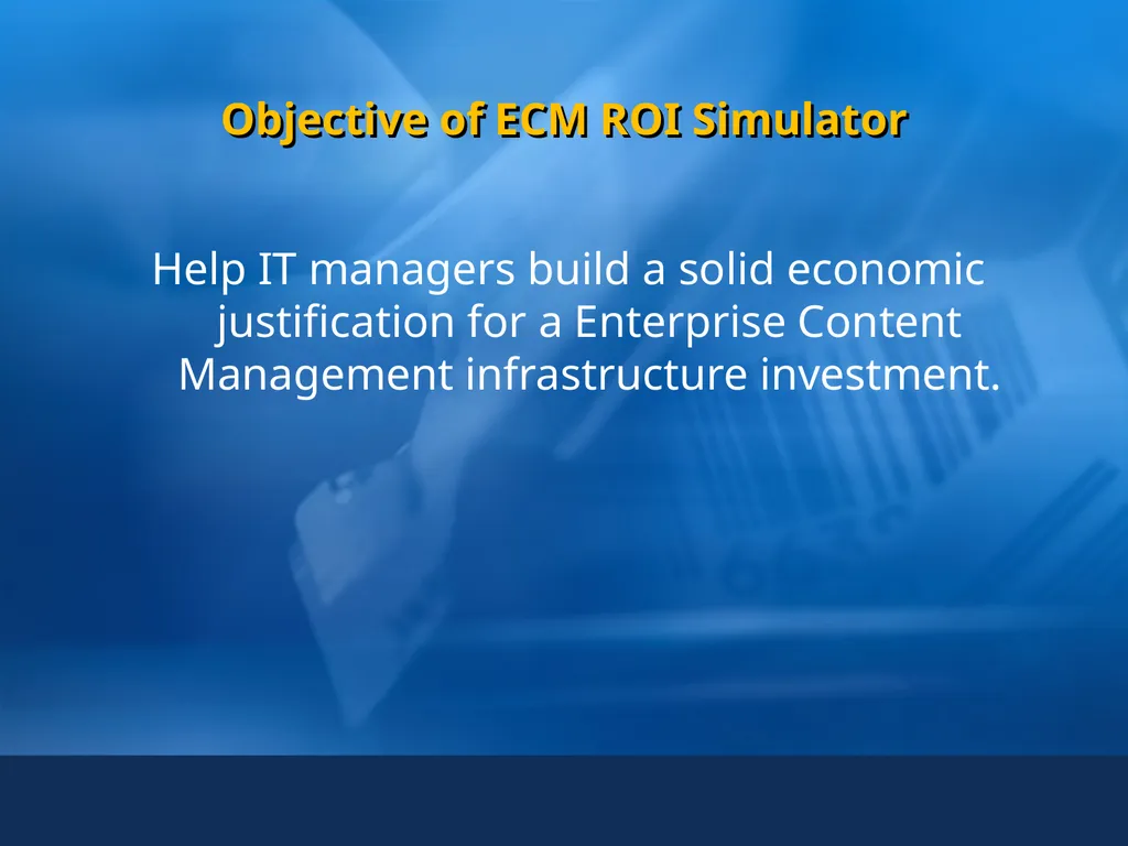 Enterprise Content Management (ECM) Simulator for - slide 2 of 25