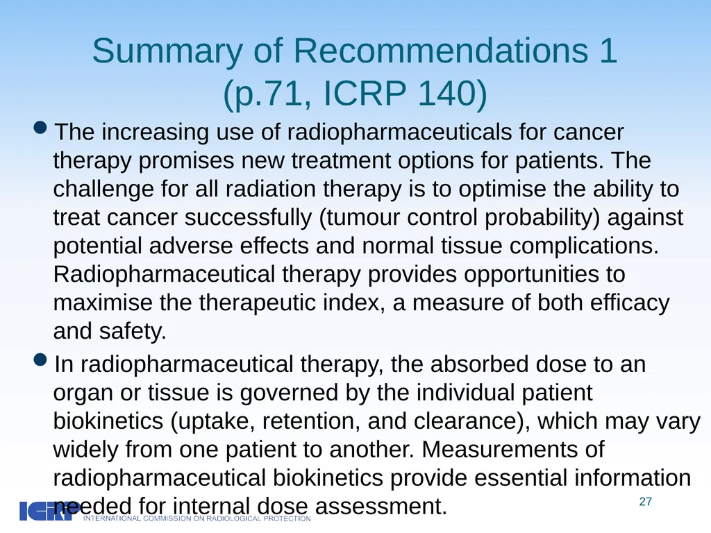 Radiological Protection in Therapy with - slide 27 of 34