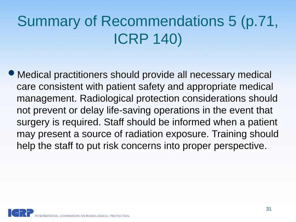 Radiological Protection in Therapy with - slide 31 of 34