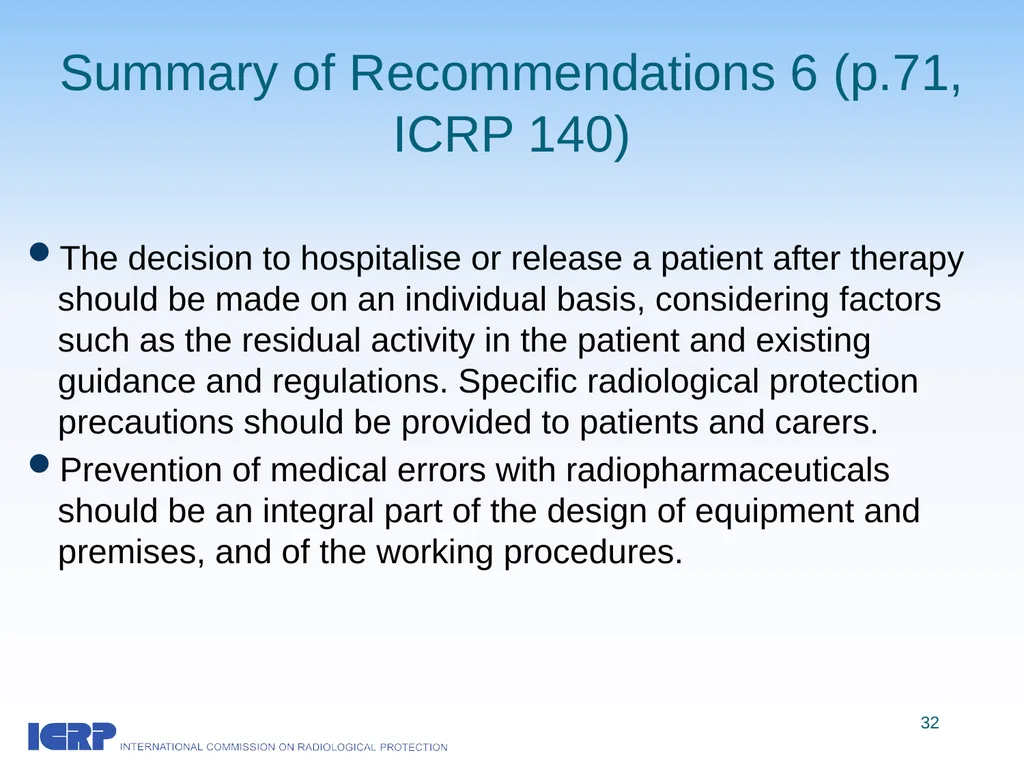 Radiological Protection in Therapy with - slide 32 of 34