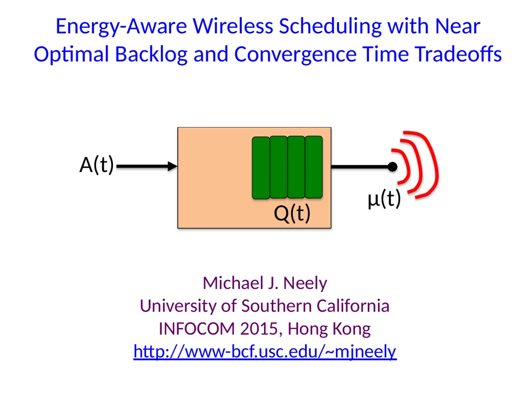 Energy-Aware Wireless Scheduling with Near Optimal - slide 1 of 29