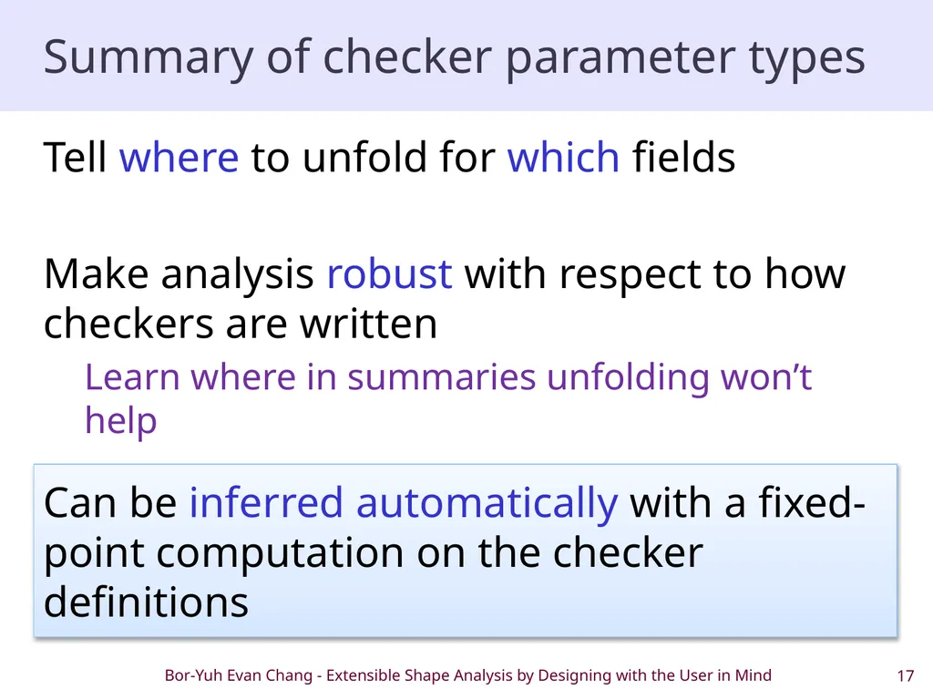 Extensible Shape Analysis by Designing with the - slide 17 of 20