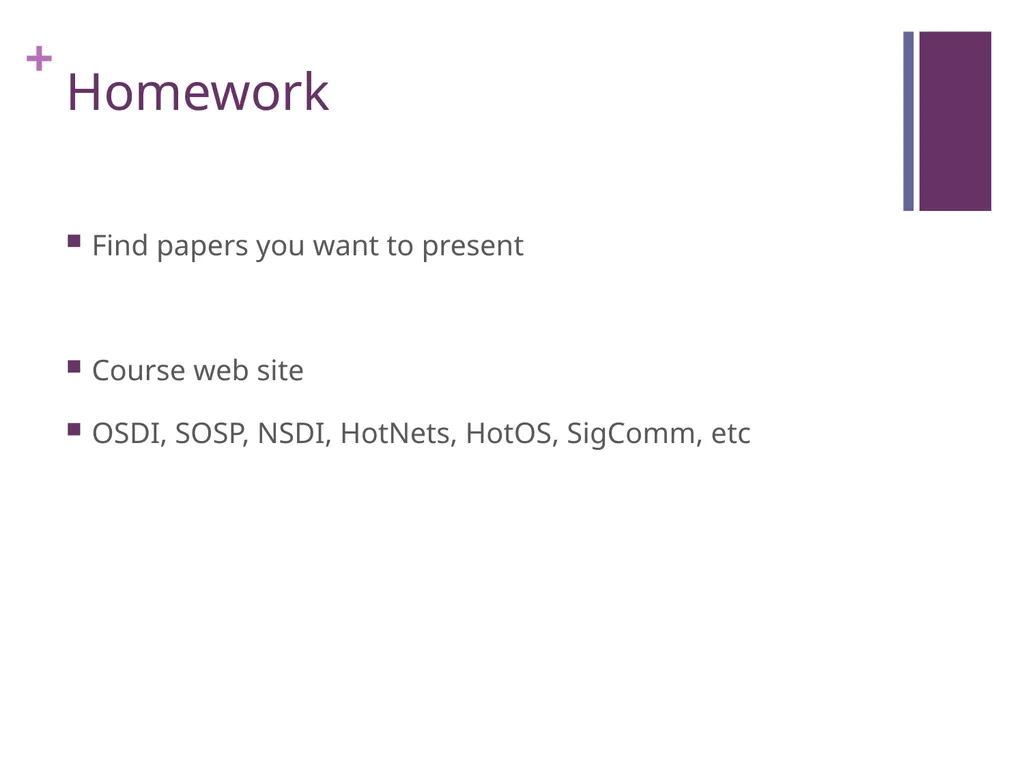 COS 597C Vivek Pai Basic Course Info Computer - slide 14 of 15