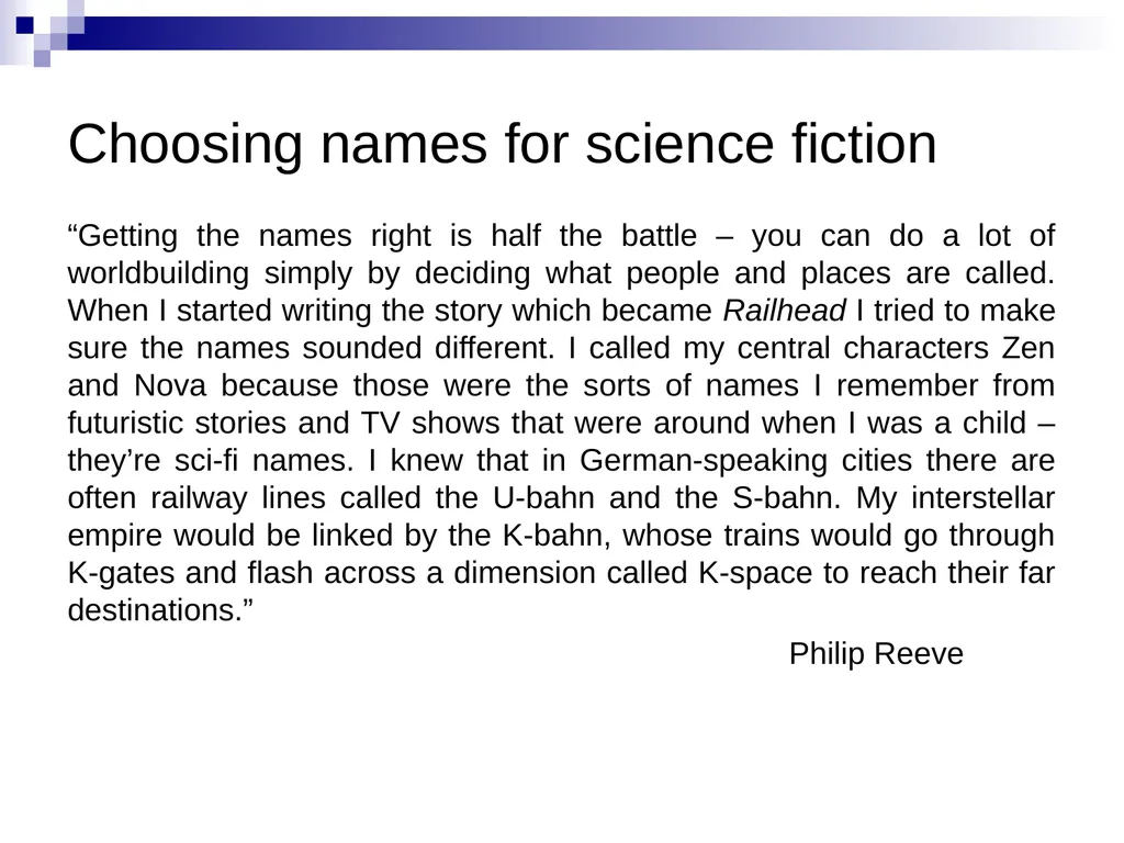 Using nouns to establish genre and setting LEAD - slide 4 of 10