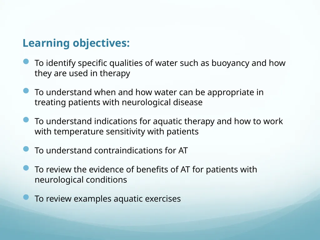 Aquatic Therapy For Neurological Conditions - slide 3 of 38