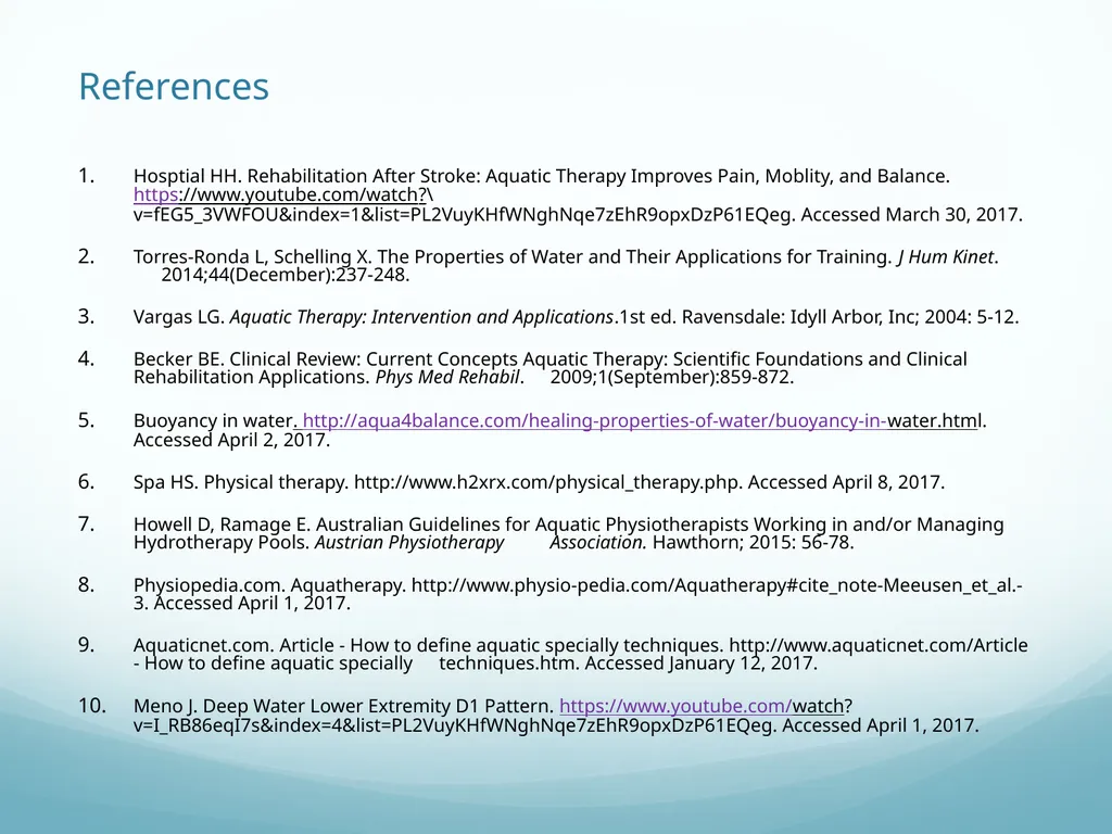 Aquatic Therapy For Neurological Conditions - slide 37 of 38