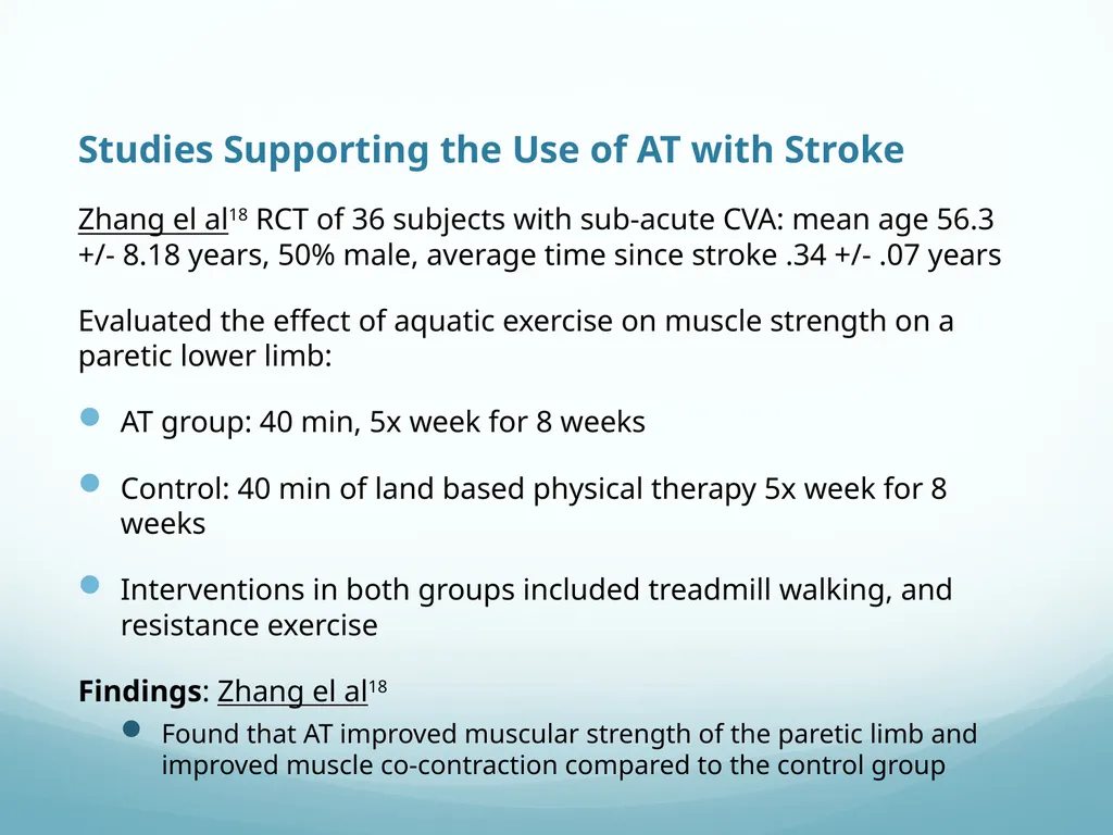 Aquatic Therapy For Neurological Conditions - slide 30 of 38
