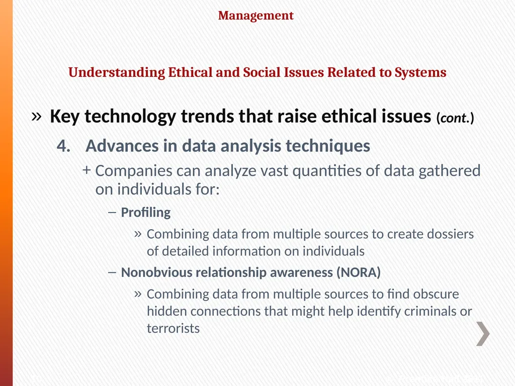 MANAGEMENT of INFORMATION Ethical and Social - slide 10 of 34