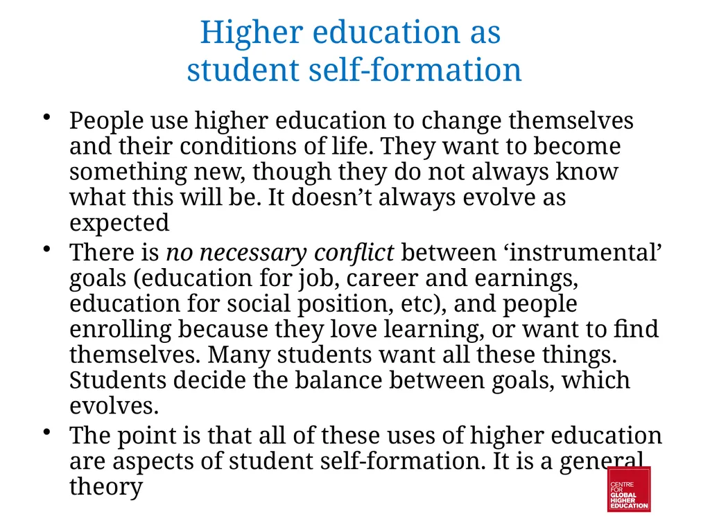 Higher Education as Self-formation Simon Marginson - slide 19 of 20