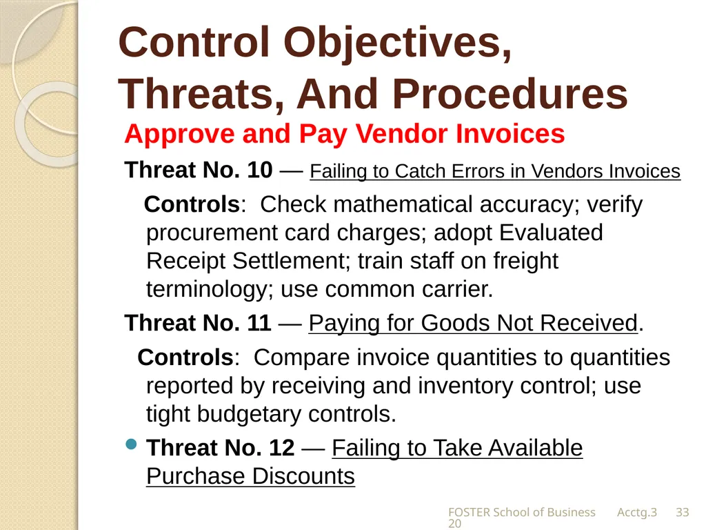 The Expense Cycle: Purchasing to Cash Payments - slide 33 of 38