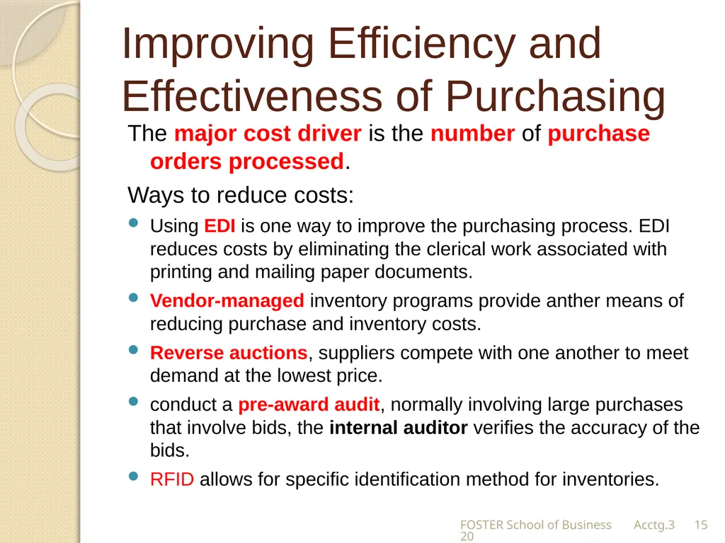 The Expense Cycle: Purchasing to Cash Payments - slide 15 of 38