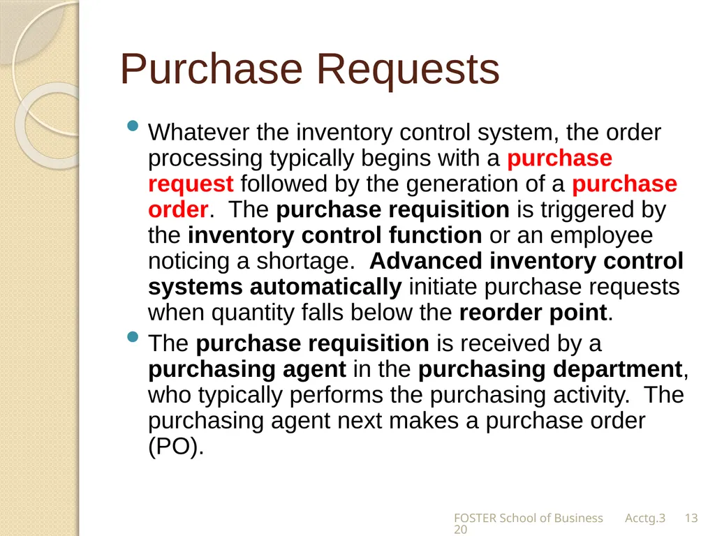 The Expense Cycle: Purchasing to Cash Payments - slide 13 of 38
