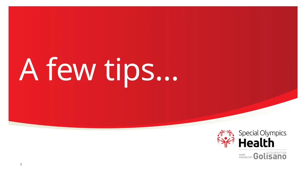 The Special Olympics powerpoint template Some tips - slide 3 of 11