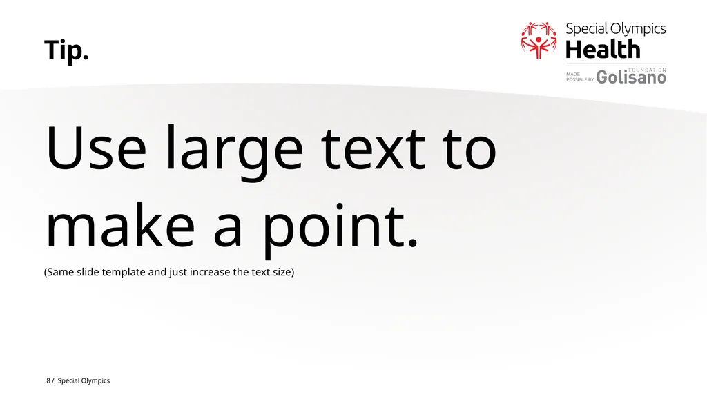 The Special Olympics powerpoint template Some tips - slide 8 of 11