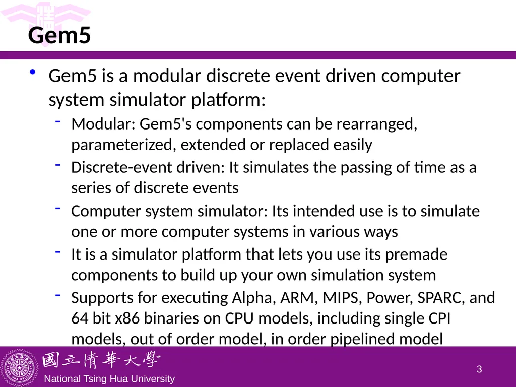CS5100 Advanced Computer Architecture Installing - slide 3 of 16