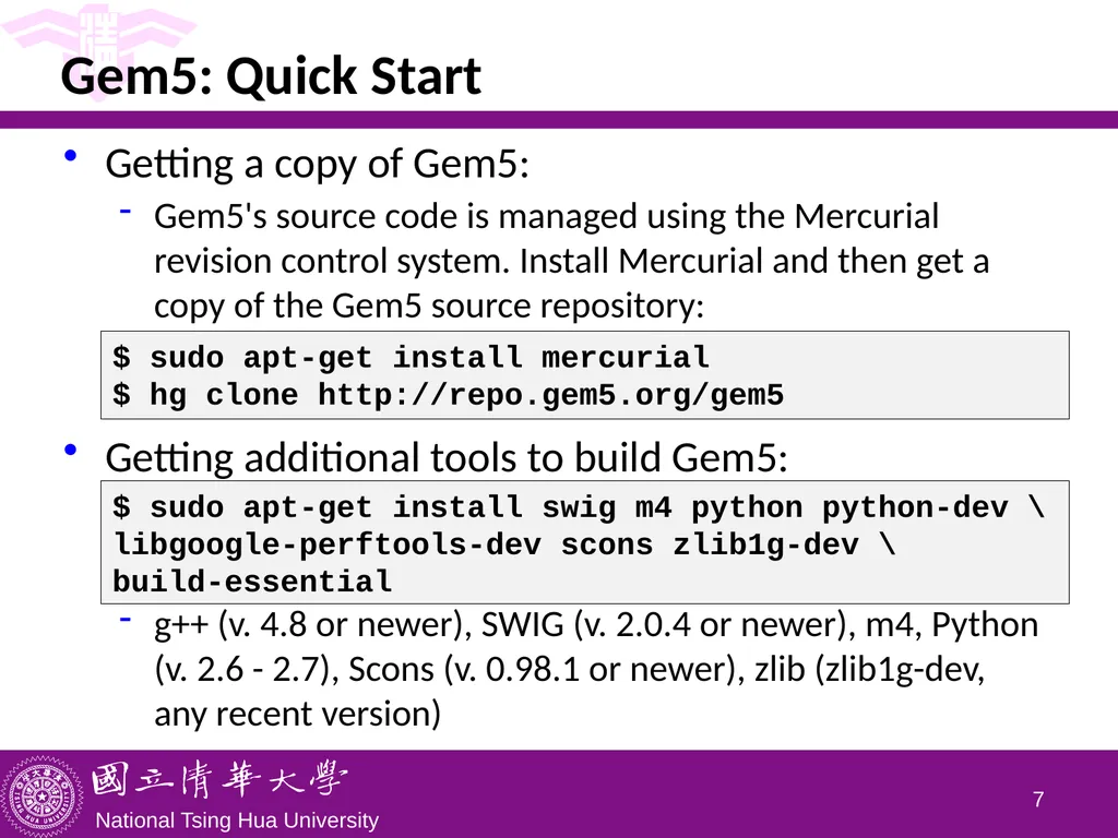CS5100 Advanced Computer Architecture Installing - slide 7 of 16