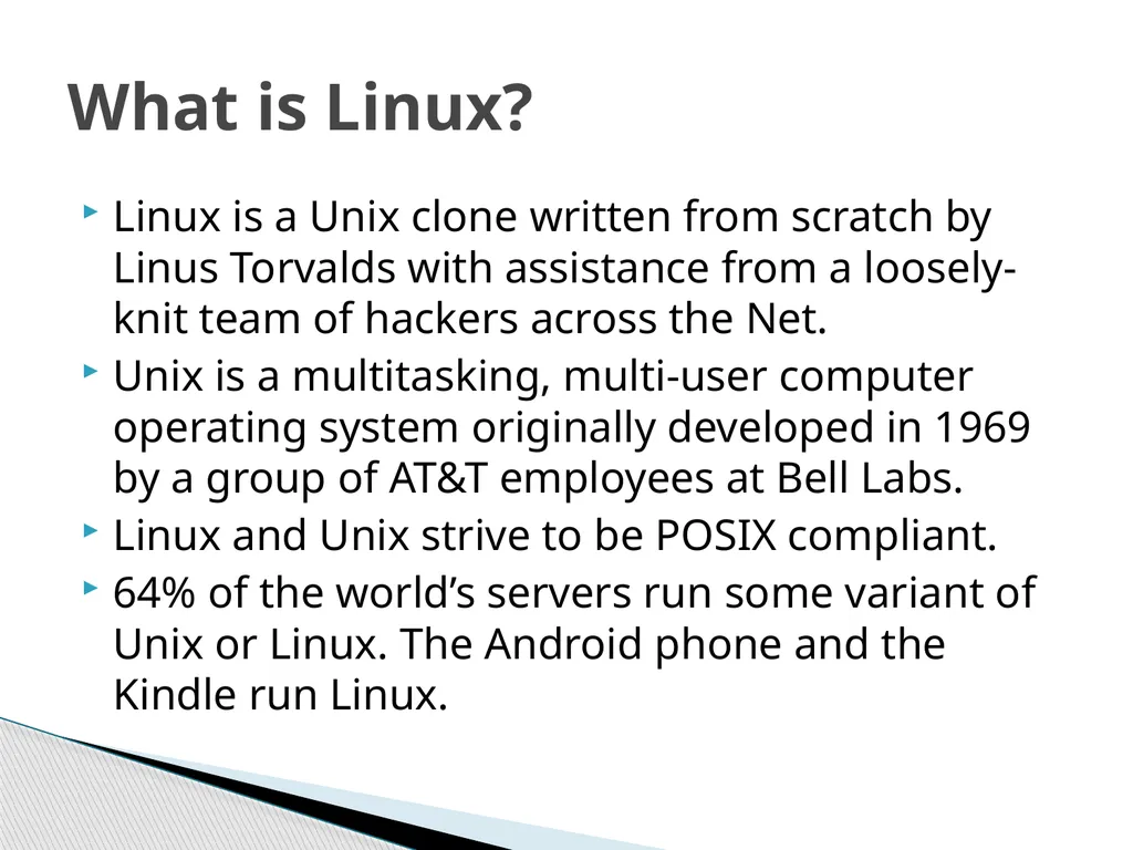 Introduction to Linux “Linux at the Command Line” - slide 5 of 53