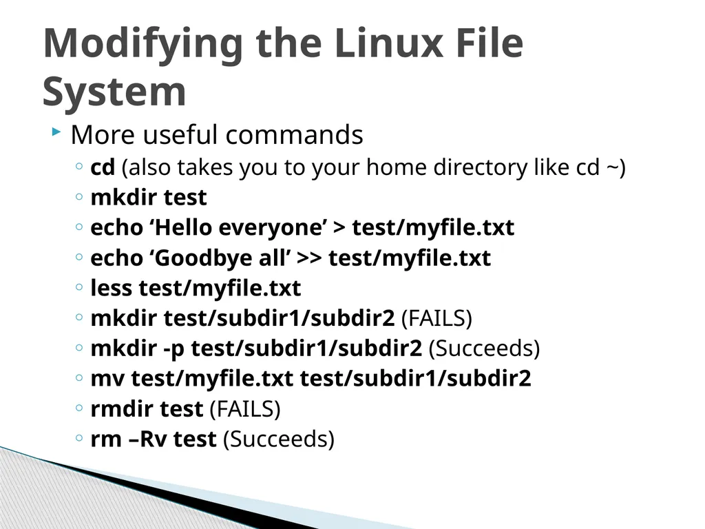 Introduction to Linux “Linux at the Command Line” - slide 38 of 53