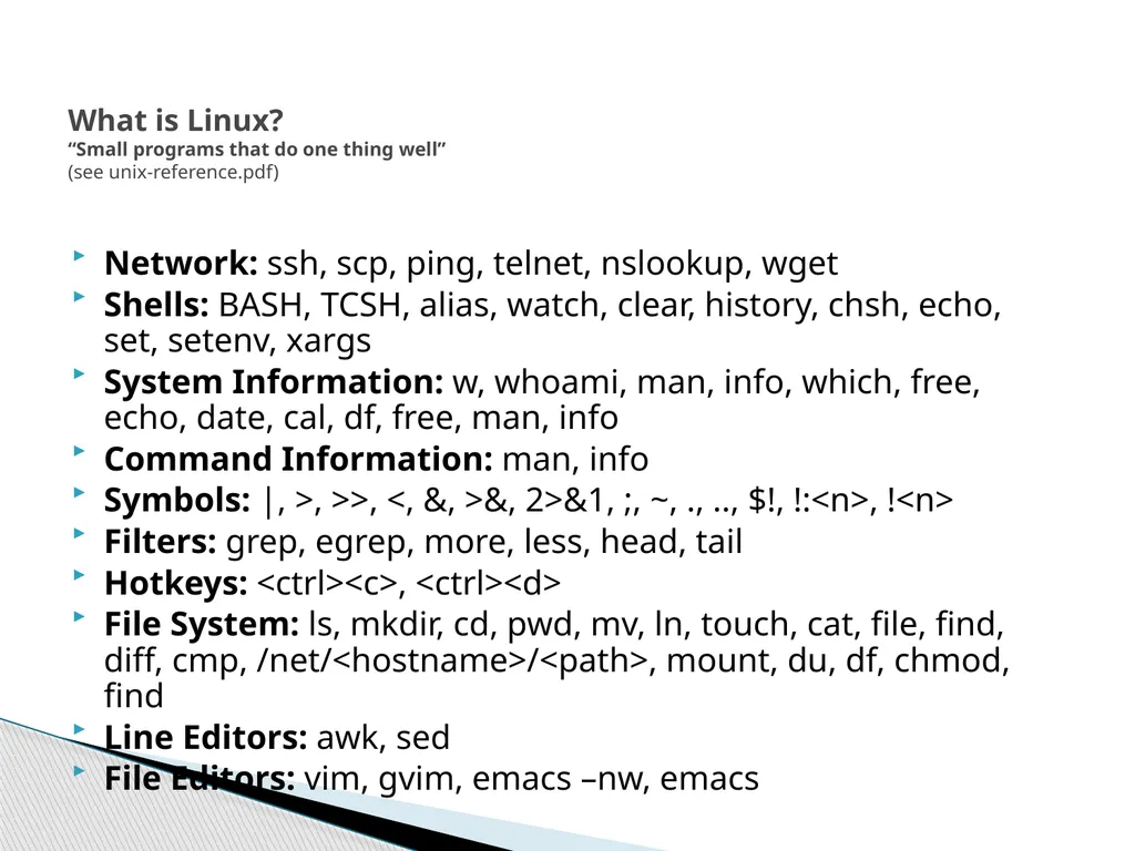 Introduction to Linux “Linux at the Command Line” - slide 10 of 53