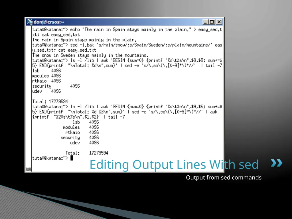 Introduction to Linux “Linux at the Command Line” - slide 49 of 53
