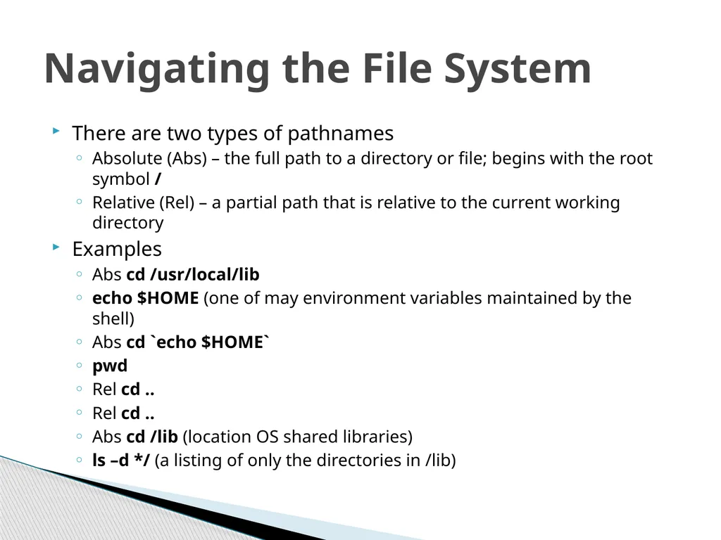 Introduction to Linux “Linux at the Command Line” - slide 36 of 53
