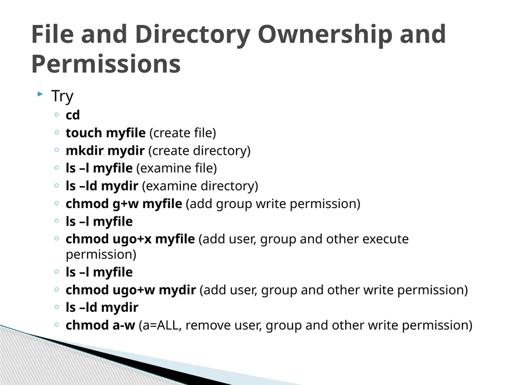 Introduction to Linux “Linux at the Command Line” - slide 43 of 53