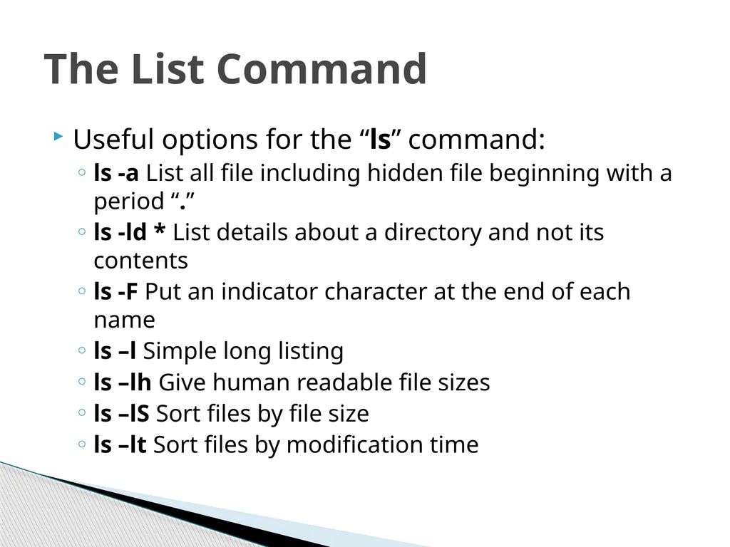 Introduction to Linux “Linux at the Command Line” - slide 40 of 53