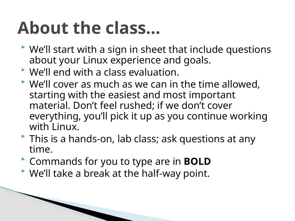 Introduction to Linux “Linux at the Command Line” - slide 2 of 53