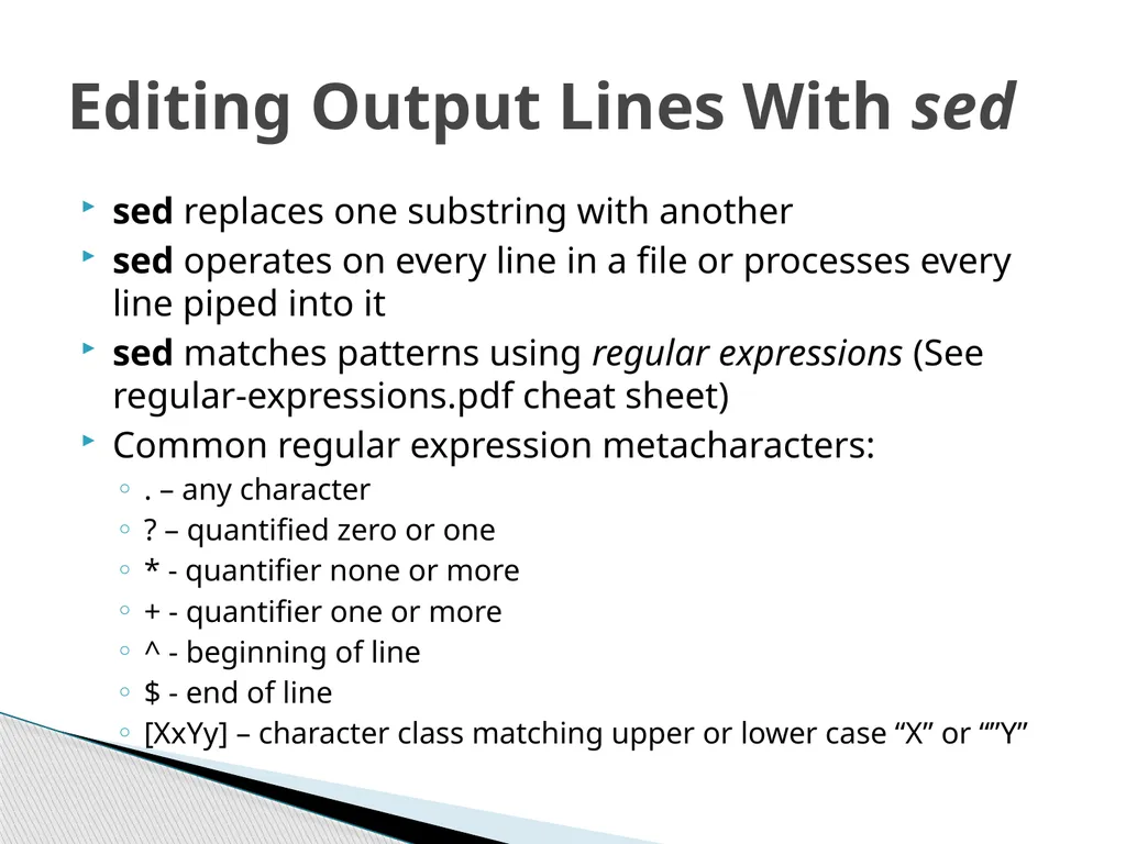 Introduction to Linux “Linux at the Command Line” - slide 47 of 53
