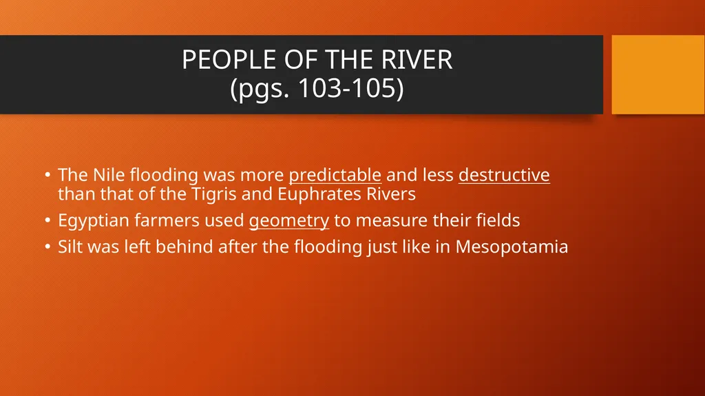 ANCIENT EGYPT Chapter 5 Lesson 1: The Nile River - slide 7 of 23