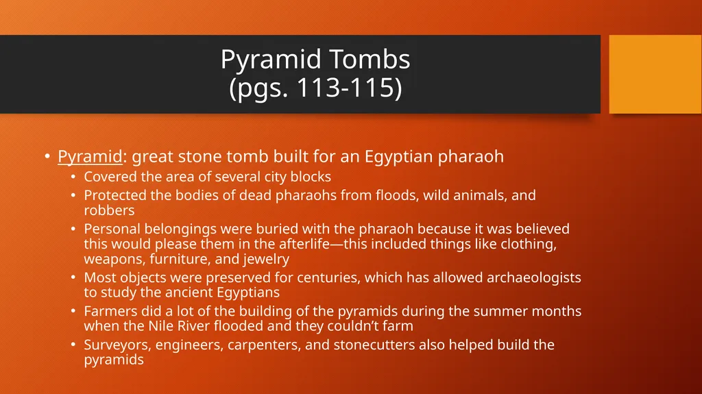 ANCIENT EGYPT Chapter 5 Lesson 1: The Nile River - slide 19 of 23