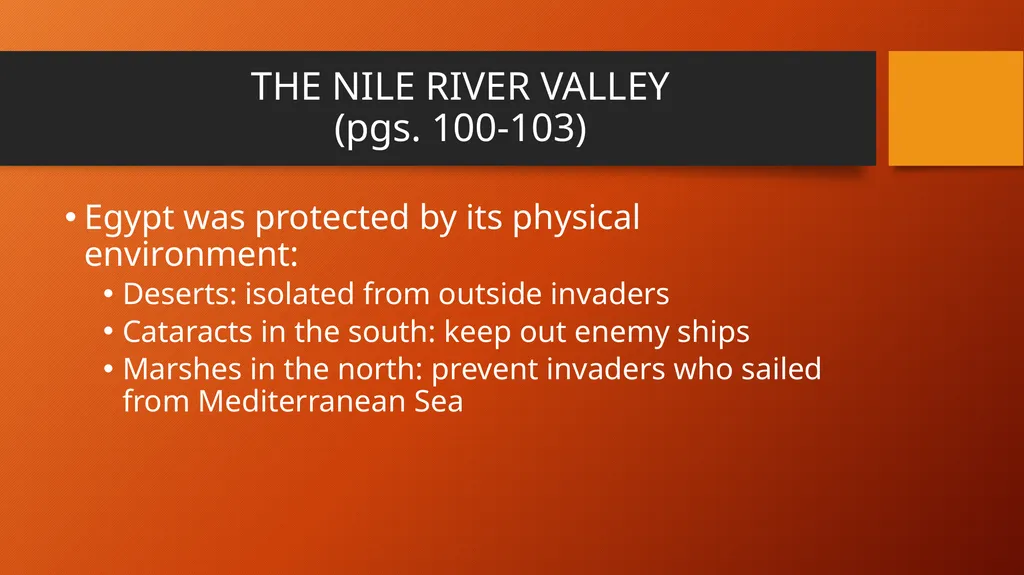 ANCIENT EGYPT Chapter 5 Lesson 1: The Nile River - slide 6 of 23