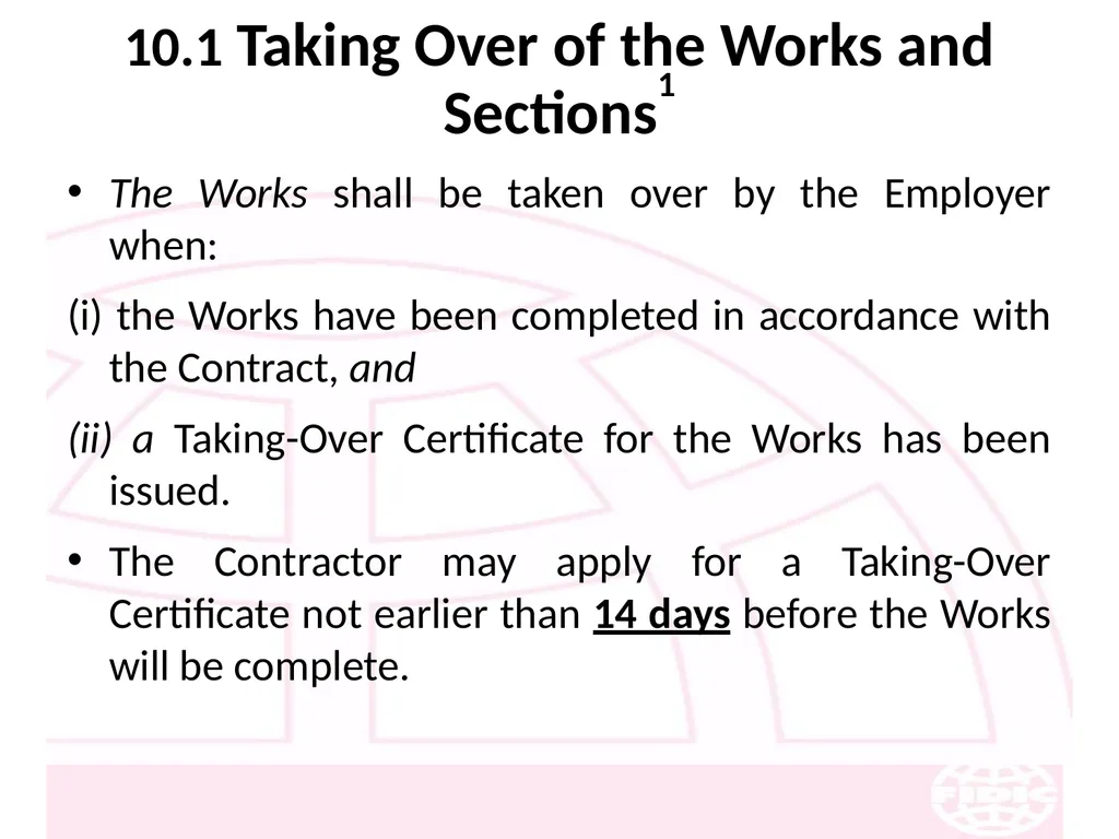 FIDIC Conditions of Contract for Construction - slide 129 of 250