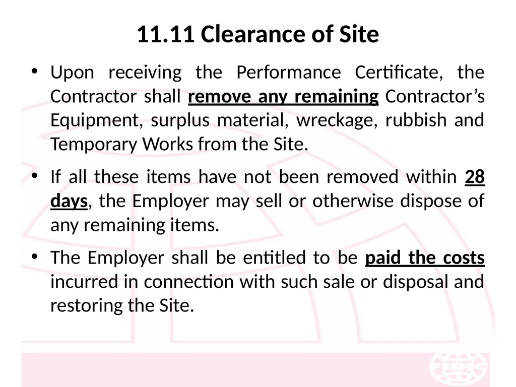 FIDIC Conditions of Contract for Construction - slide 147 of 250